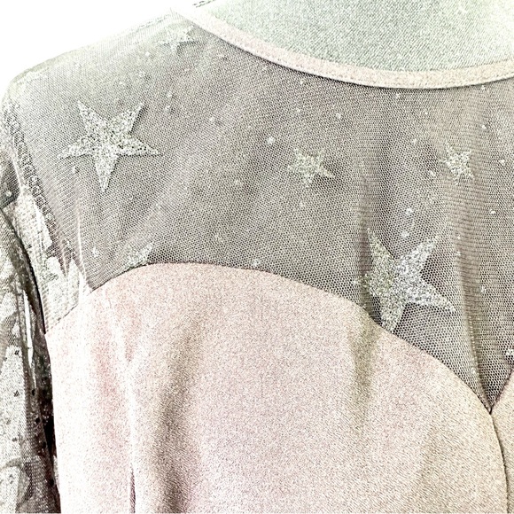 TORRID | Black Long Sleeve MIDI Dress, Star Sheer Sleeve | Size 4 - Picture 3 of 13